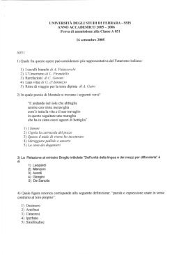 Classe A051 - Università degli Studi di Ferrara