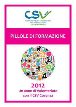 Opuscolo conclusivo Elaborato dal CSV di