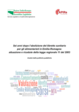 Sei anni dopo l`abolizione del libretto sanitario per gli