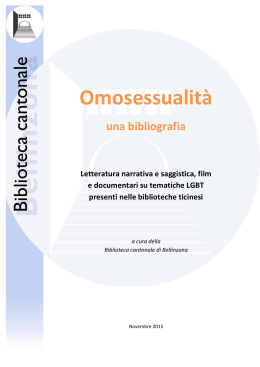 Omosessualit&agrave;. Una bibliografia