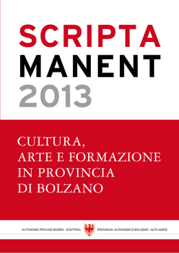 Scarica qui la pubblicazione 2013 di Scripta Manent (PDF 3,37 MB)