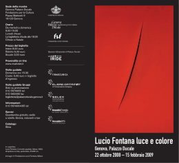 Scarica il depliant della mostra "Lucio Fontana: luce e colore"