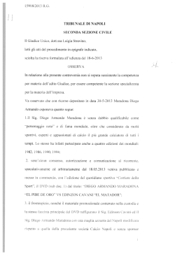 TRIBUNALE DI NAPOLI SECONDA SEZIЩNE CIVILE il Giudice