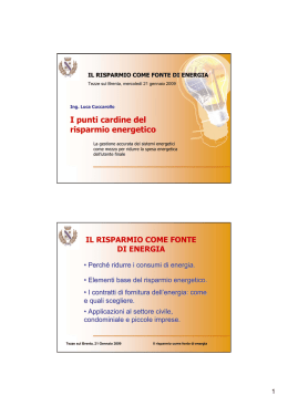 Il risparmio come fonte di energia presentazione