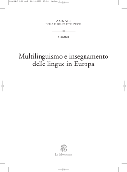 Multilinguismo e insegnamento delle lingue in Europa