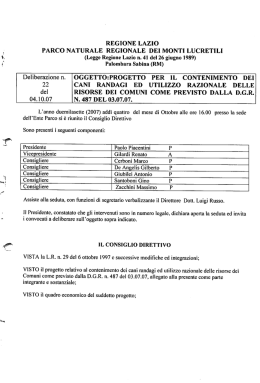 Progetto per il contenimento dei cani randagi