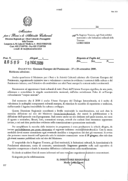 Lettera della Direzione Regionale Toscana