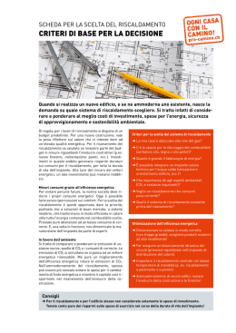 CRITERI DI BASE PER LA DECISIONE