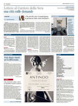 una citt&agrave; mille domande Lettere al Corriere della Sera