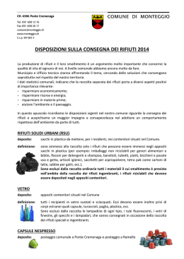 disposizioni sulla consegna dei rifiuti 2014