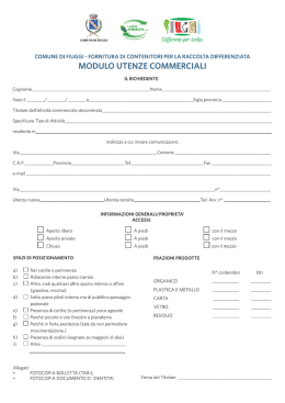 Scarica qui il modulo - Raccolta differenziata a Fiuggi