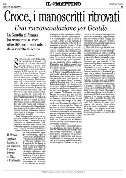 Croce, i manoscritti ritrovati