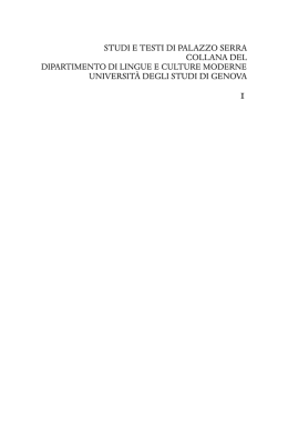 studi e testi di palazzo serra collana del