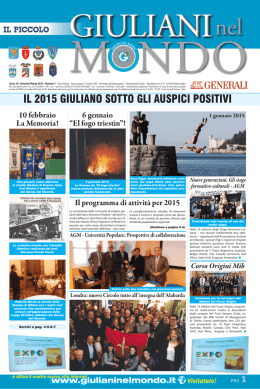 il 2015 giuliano sotto gli auspici positivi