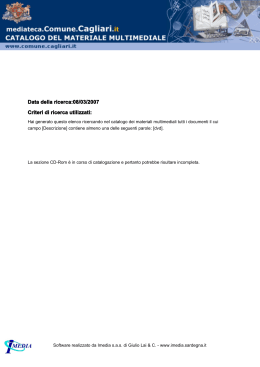 Data della ricerca:08/03/2007 Criteri di ricerca utilizzati