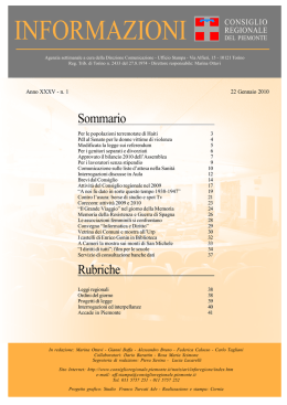 informazioni - Consiglio regionale del Piemonte