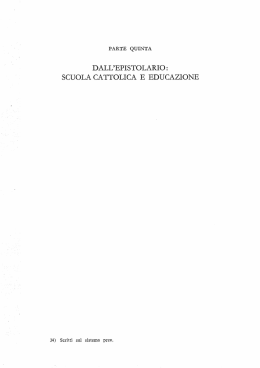 dall`epistolario: scuola cattolica e educazione