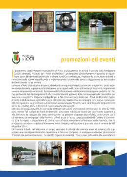 Scarica il pdf delle attivit&agrave; promozionali e degli