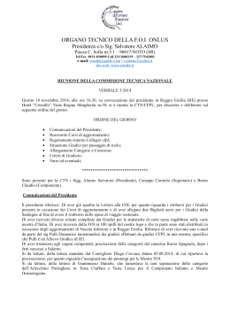 Verbale n° 2 2014 - Commissione Tecnica Nazionale Canarini di