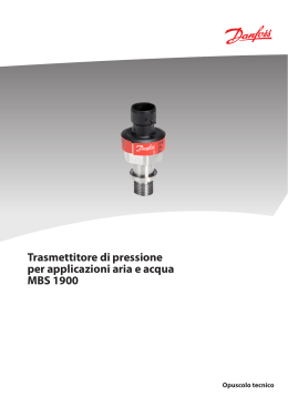 Trasmettitore di pressione per applicazioni aria e acqua MBS 1900