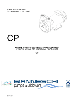 pompe autoadescanti self-priming electro pump manuale operativo