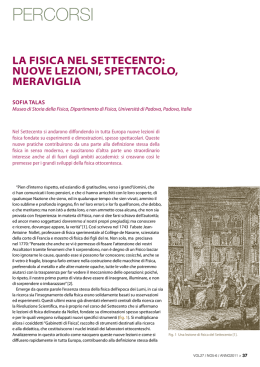 La fisica nel Settecento: nuove lezioni