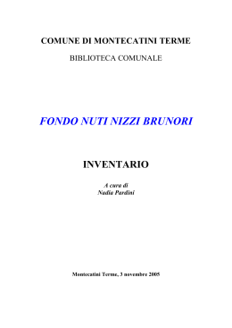 Nuti Nizzi Brunori - Soprintendenza Archivistica della Toscana