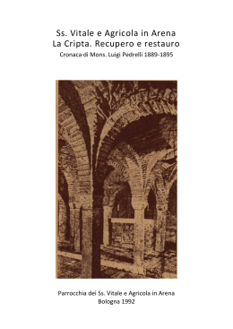 La cripta – Recupero e restauro di Mons. Luigi Pedrelli