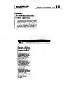 rassegna stampa locale 11 novembre