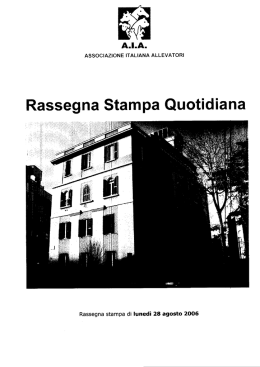 Rassegna Stampa Quot - AIA - Associazione Italiana Allevatori