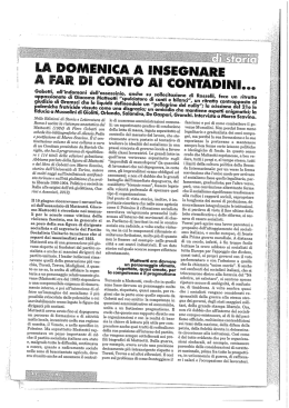 La domenica a insegnare a far di conto ai contadini