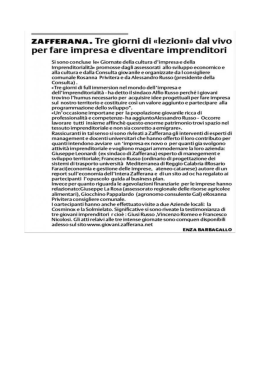 znrnanmun. Tre giorni di «lezioni» dal vivo