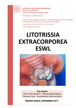 litotrissia extracorporea eswl - Azienda Ospedaliera di Reggio Emilia