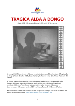 TRAGICA ALBA A DONGO - Museo Nazionale del Cinema