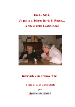 Intervista con Franco Dolci 1945 – 2005