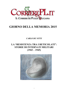giorno della memoria 2015 - Corriere di Puglia e Lucania