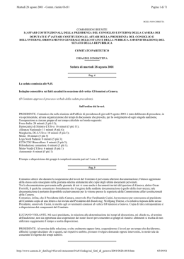 Seduta di marted&igrave; 28 agosto 2001