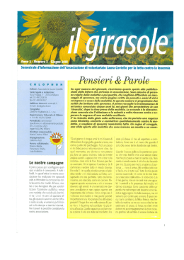 Il Girasole &ndash; giugno 2001 - Associazione Laura Coviello