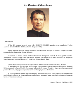 Le Massime di Don Bosco - Parrocchia San Michele Arcangelo