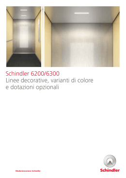Schindler 6200/6300 Linee decorative, varianti di colore e dotazioni