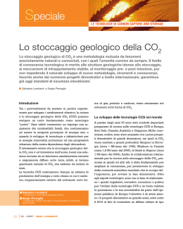 Lo stoccaggio geologico della CO 2