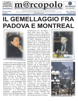 il gemellaggio fra padova e montreal