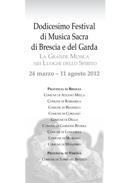Dodicesimo Festival di Musica Sacra di Brescia e del Garda