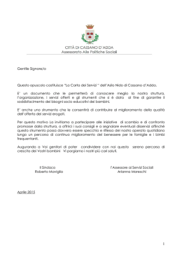 CARTA DEI SERVIZI ASILO NIDO anno 2015