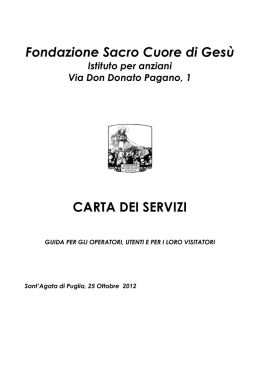 Carta dei servizi Fondazione Sacro Cuore di Gesù