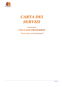 Scarica la carta dei servizi Villa San Francesco