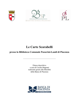 Le Carte Scarabelli - Bollettino Storico