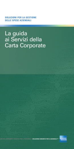 La guida ai Servizi della Carta Corporate