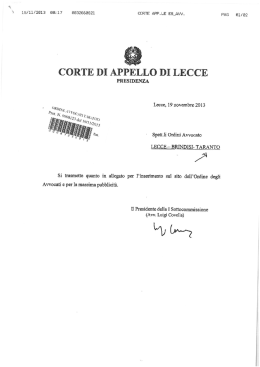 corte di aplo di lecce - Ordine degli Avvocati di Taranto