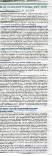 Articolo 8-6-14 LILT - Lega Italiana per la Lotta contro i Tumori